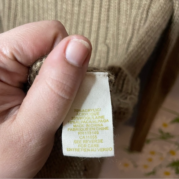 Anthropologie Shae wool brown off shoulder long sleeve flare hem sweater dress - Picture 7 of 7